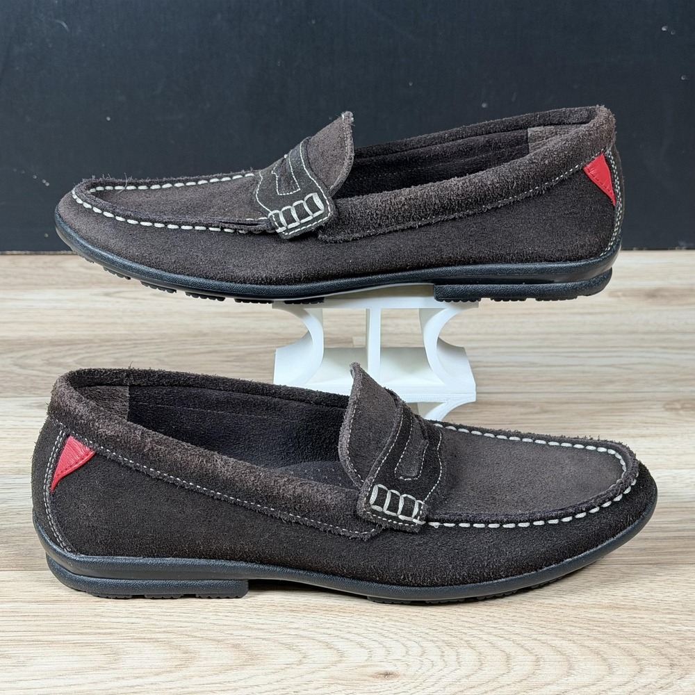 FootJoy Loafers Mens Size 7.5 Brown Red Suede Slip On Shoes Golf Preppy 79038